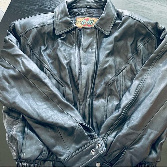 Global Identity Men’s Leather Jacket Size 2XL Black EUC - Picture 4 of 11